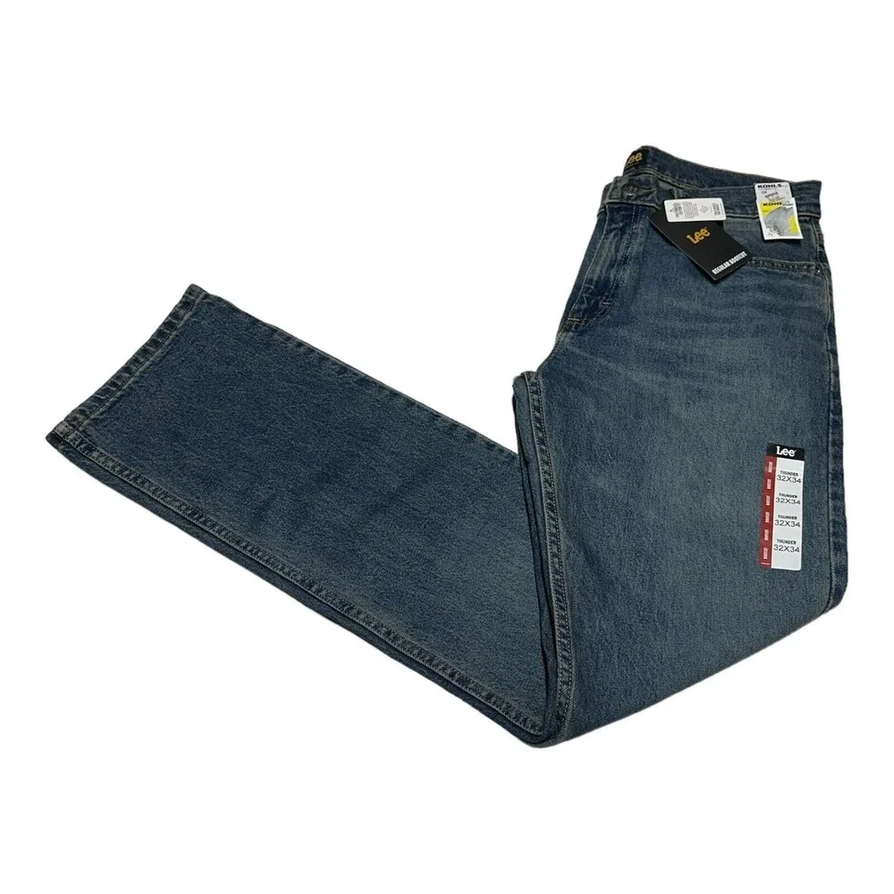 Lee Jeans Men's Size 32x34 Thunder Blue Regular Bootcut Medium Wash Denim Blue